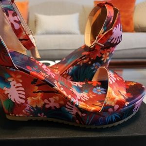 Multicolored Wedge Sandals